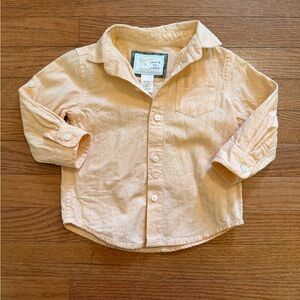 Janie and Jack Coastal Jungle Tropic Orange Linen Blend Button Down